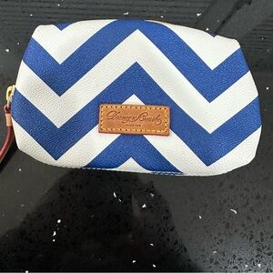 Dooney & Bourke Chevron Collection Denim Blue Travel Pouch